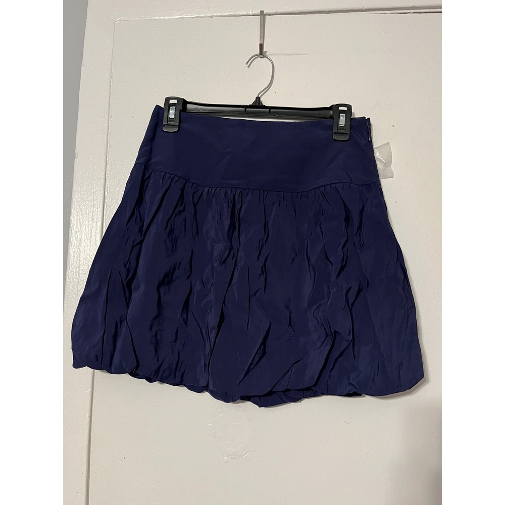 A New Day Navy Blue Bubble Hem Mini Skirt Size 2 Wide Waistband VN1989909